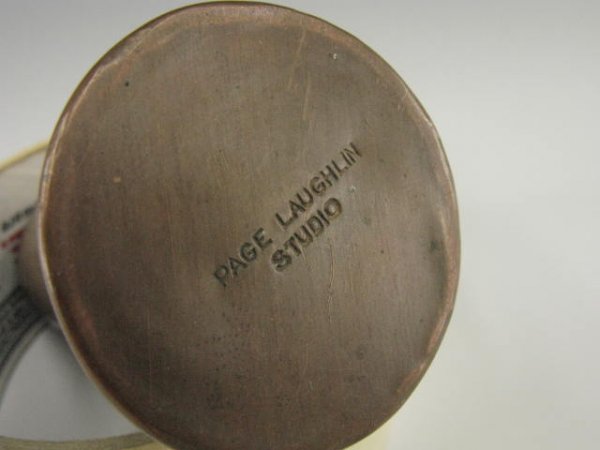 RIVETED COPPER VASE SIGNED PAGE LAUGHLIN STUDIOS - 5