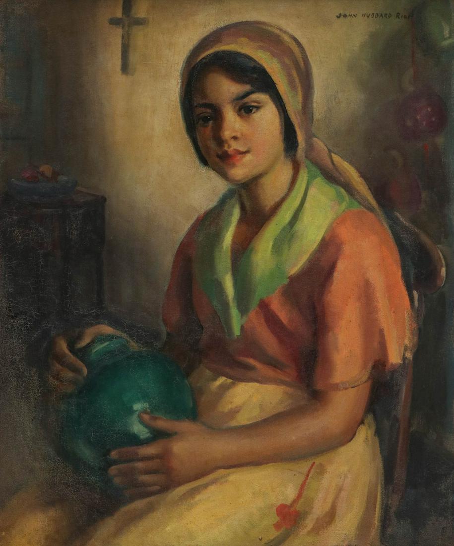 JOHN HUBBARD RICH (1876-1954) OIL ON CANVAS: John Hubbard Rich (1876-1954) Signed upper right. Canvas measures 20 x 35 , frame is 33 x 28 inches. We happily provide seamless in-house packing and shipping services on nearly everything we sell.