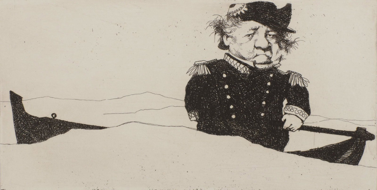 CHARLES BRAGG (1931-2017) PENCIL SIGNED ETCHING: Charles Bragg (1931-2017) Going Down Late 20th Century. Titled 'Going Down' lower center, signed lower right, edition 66/100 lower left. We happily provide seamless in-house packing and shipping servi