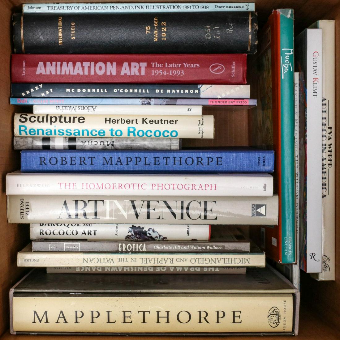 MUCHA, ANIMATION, EROTICA, BAROQUE, MAPPLETHORPE: From the library of illustrator Robert Haas. Provenance: The Estate of Robert Allan Haas. We happily provide seamless in-house packing and shipping services on nearly everything we sell.