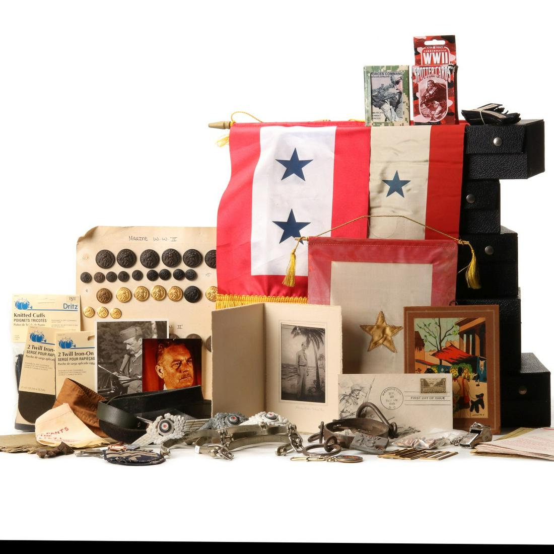 INSIGNIA, SOLDIER IN SERVICE FLAGS, SPURS, MORE WWII: We happily provide seamless in-house packing and shipping services on nearly everything we sell.