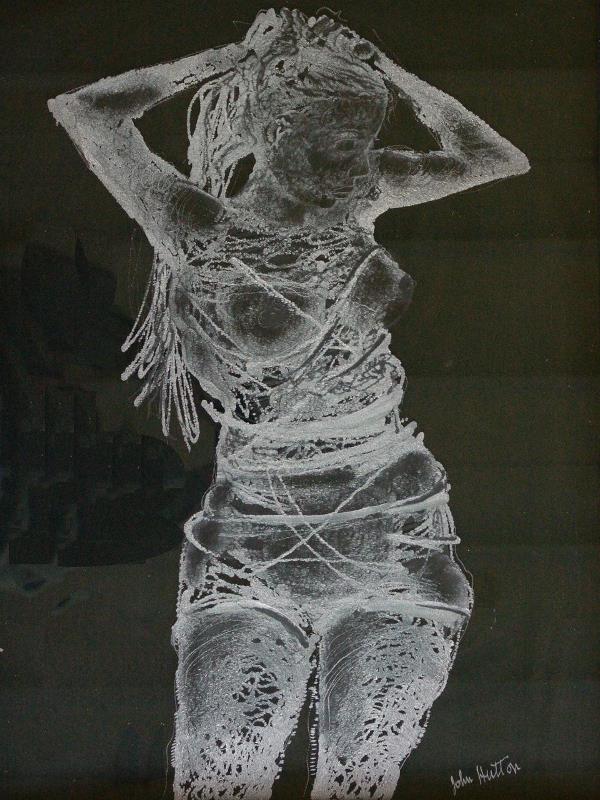 RARE ENGRAVED GLASS PANEL BY JOHN HUTTON (Born 1906: New Zealand born artist John Hutton developed a technique for engraving on glass which he used with great success in many buildings in Britain, most notably the new Coventry Cathedral, consecrated in