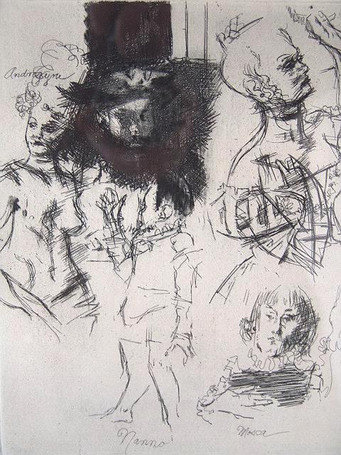 PENCIL SIGNED ETCHING BY JACK LEVINE: The important American Social Realist and Satirical painter, born in 1915. This work measures 22 x 16 and is in a contemporary frame and mat 11 x 8.75. Very good condition.