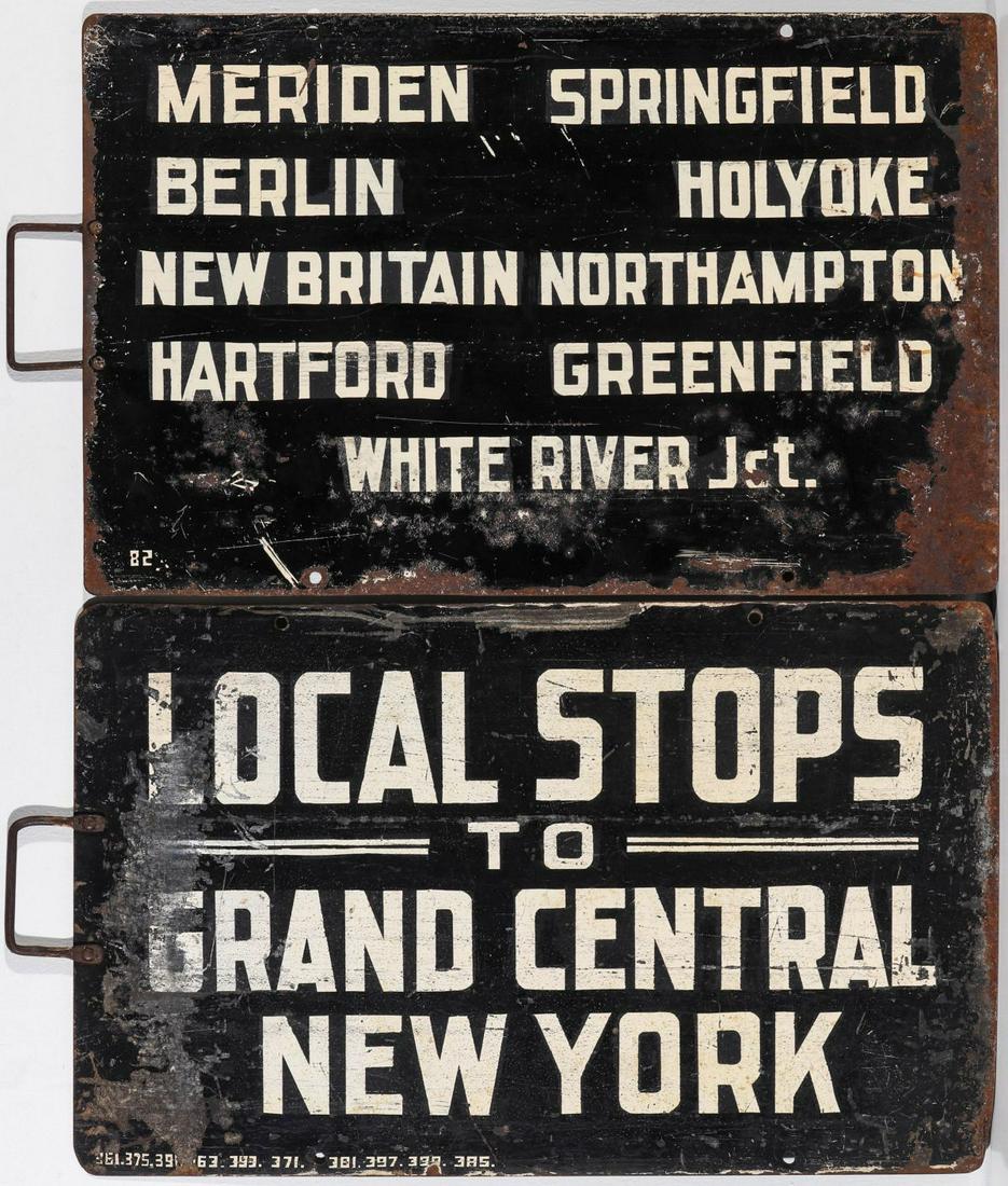 TWO GRAND CENTRAL STATION PAINTED STEEL GATE SIGNS (1 of 11)