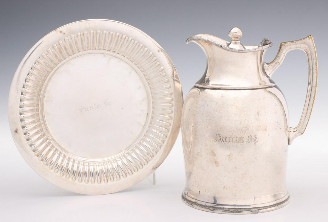 AT&SF SANTA FE SILVER PLATE COFFEE CARAFE ON UNDERPLATE (1 of 11)