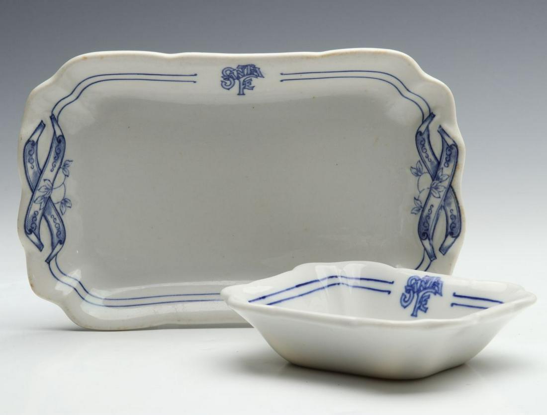 AT&SF RR SANTA FE BLEEDING BLUE TRAY AND VEG BOWL (1 of 13)