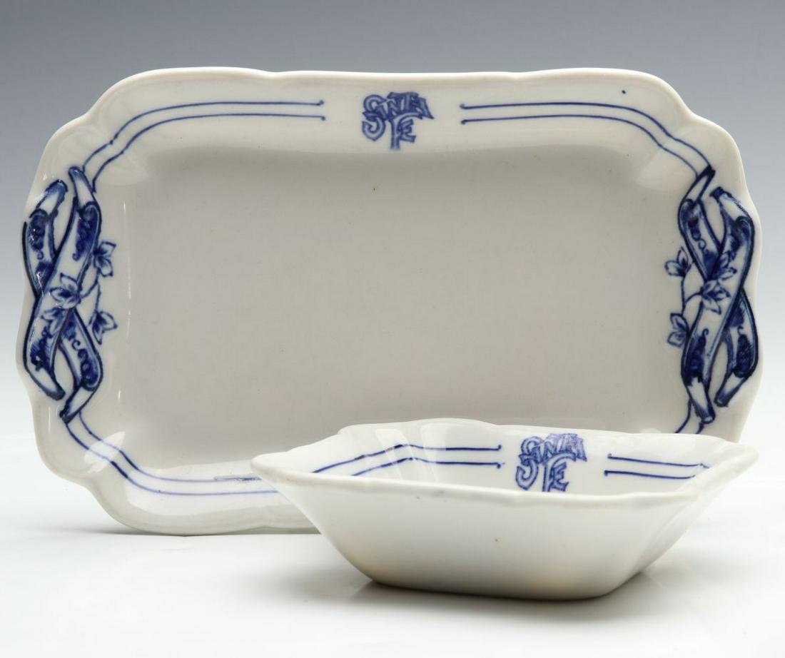 AT&SF RR SANTA FE BLEEDING BLUE TRAY AND VEG BOWL (1 of 13)