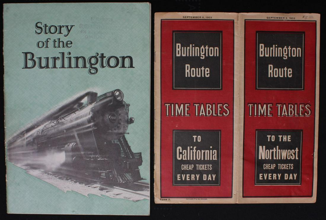 A COLLECTION EARLY 1900s BURLINGTON ROUTE EPHEMERA (1 of 6)