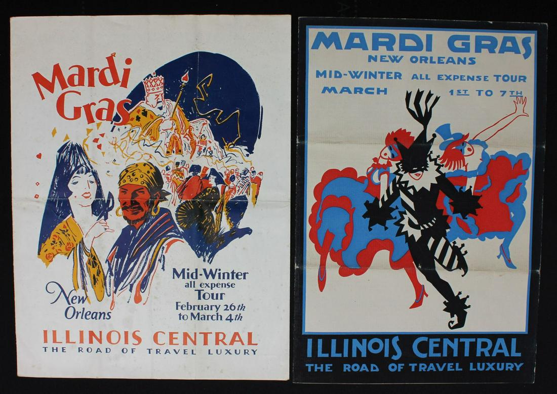 RAIL TRAVEL PROMO BROCHURES TO MARDIS GRAS 1920 - 1930s (1 of 6)