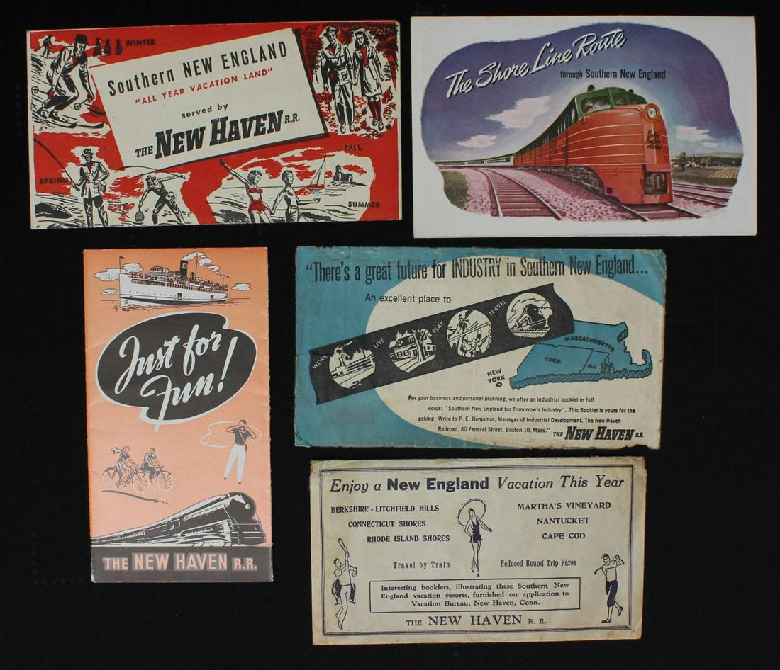 A COLLECTION OF NEW HAVEN RAILROAD EPHEMERA: Sixteen pieces include schedules, menus, advertising brochures, etc. We happily provide seamless in-house packing and shipping services on nearly everything we sell.