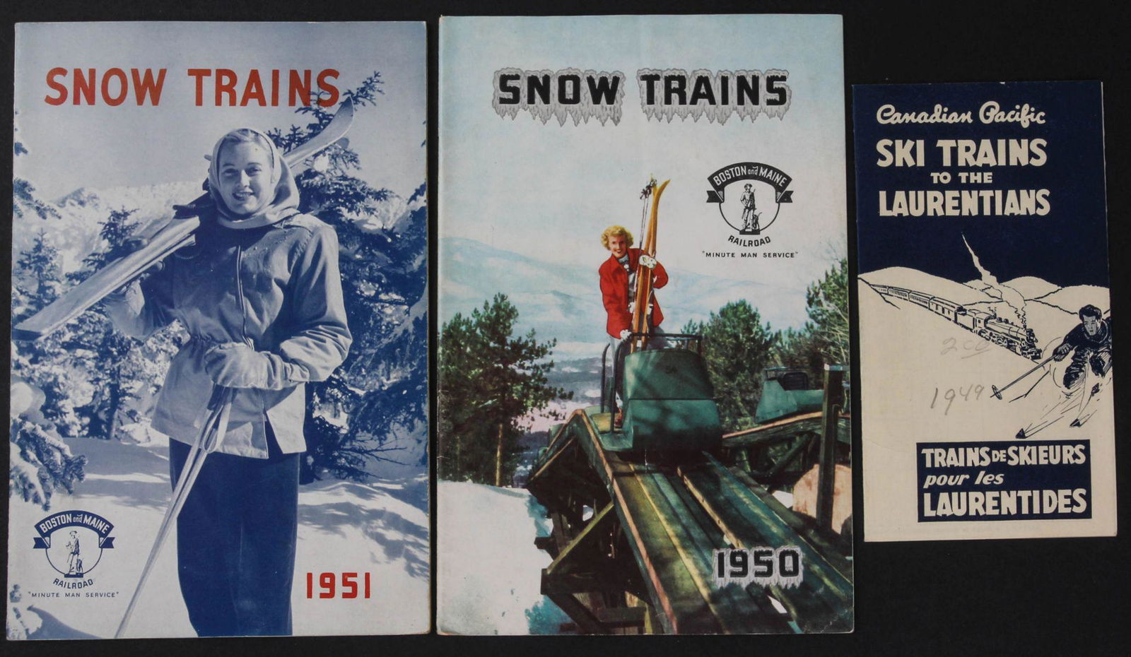 VARIOUS RAIL LINE EPHEMERA PROMOTING SNOW TRAIN TRAVEL (1 of 8)