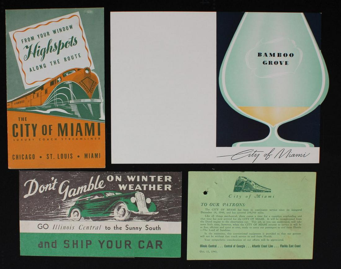 ILLINOIS CENTRAL RAILROAD MENUS AND RELATED EPHEMERA (1 of 8)