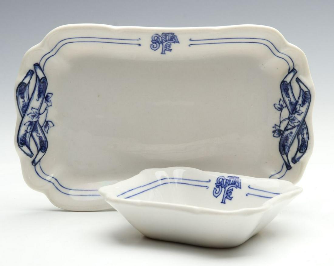 AT&SF RR SANTA FE BLEEDING BLUE TRAY AND FRUIT BOWL (1 of 12)
