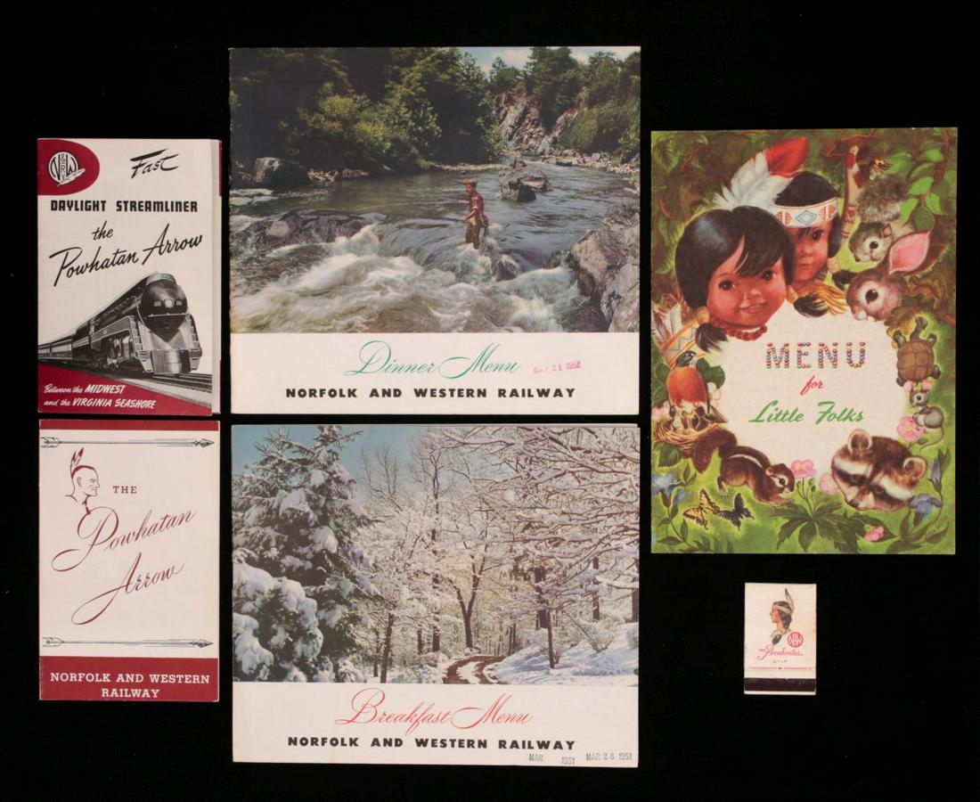 NORFOLK & WESTERN EPHEMERA COLLECTION WITH CHILD'S MENU (1 of 8)