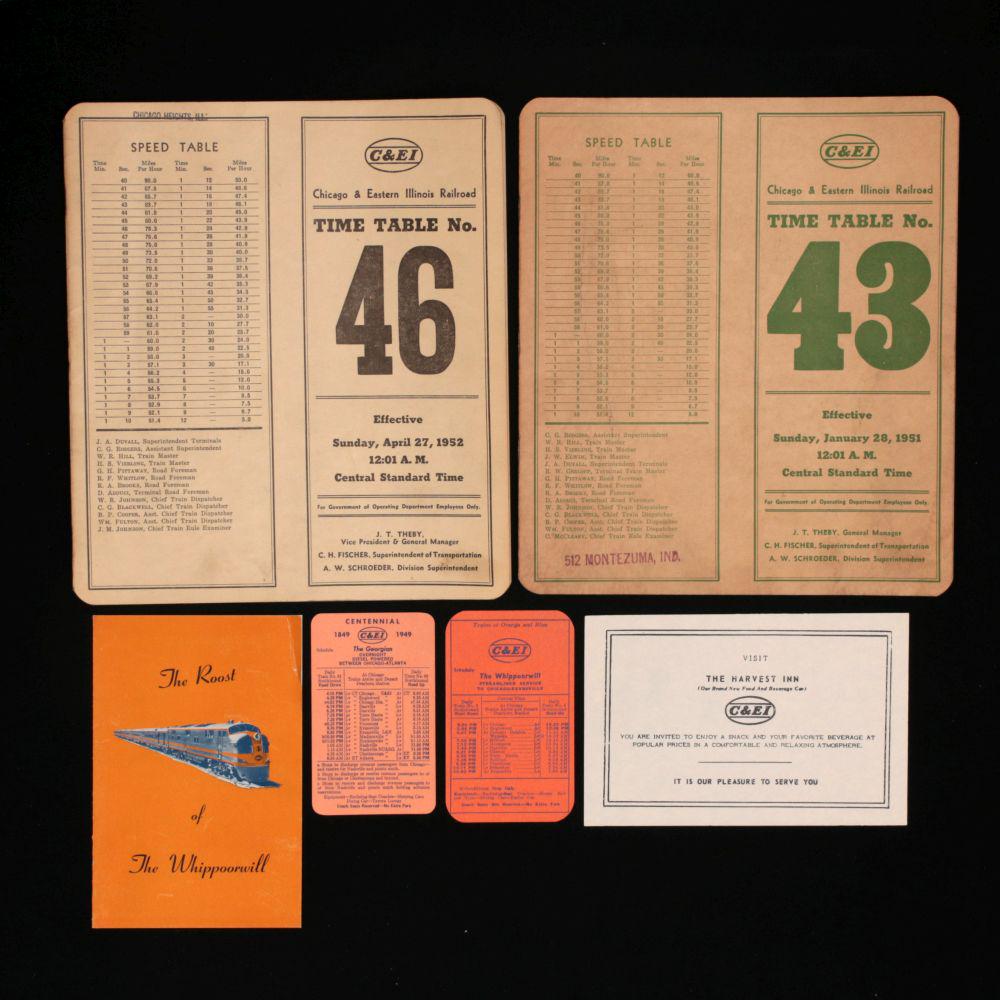 A COLLECTION OF CHICAGO & EASTERN ILLINOIS RR EPHEMERA (1 of 20)