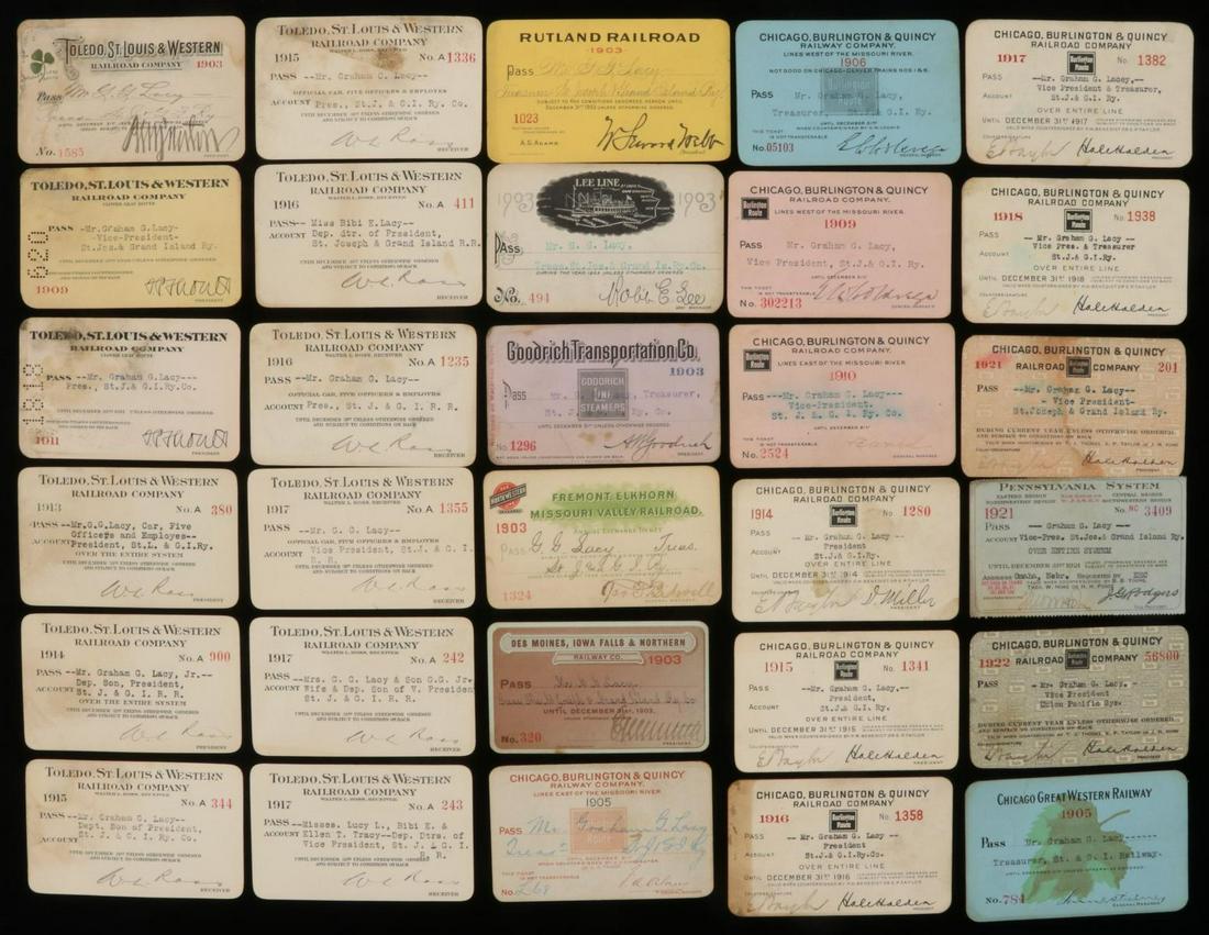 A COLLECTION OF MORE THAN 600 RAILROAD PASSES (1 of 13)