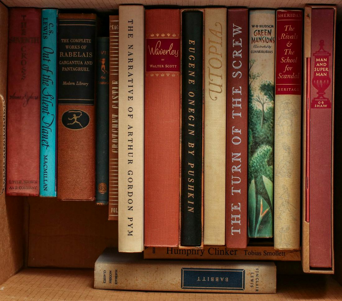 CLASSIC LITERATURE, BUDDHISM: Book titles as shown. WE STRONGLY SUGGEST LOCAL PICK-UP OR DELIVERY. Shipping will cost at least $180 per lot. We will not split lots or do any shipping acrobatics as we do on higher-valued lots. Each