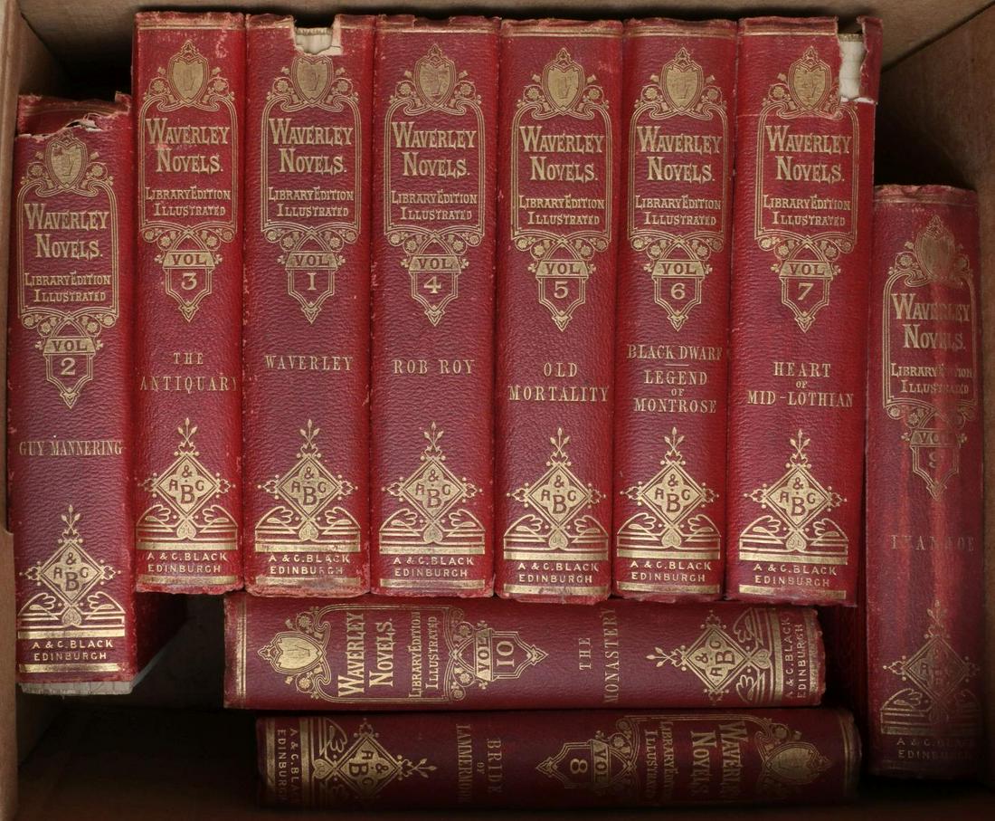 WAVERLY NOVELS, BIOGRAPHIES, EXPLORATION: Book titles as shown. WE STRONGLY SUGGEST LOCAL PICK-UP OR DELIVERY. Shipping will cost at least $180 per lot. We will not split lots or do any shipping acrobatics as we do on higher-valued lots. Each