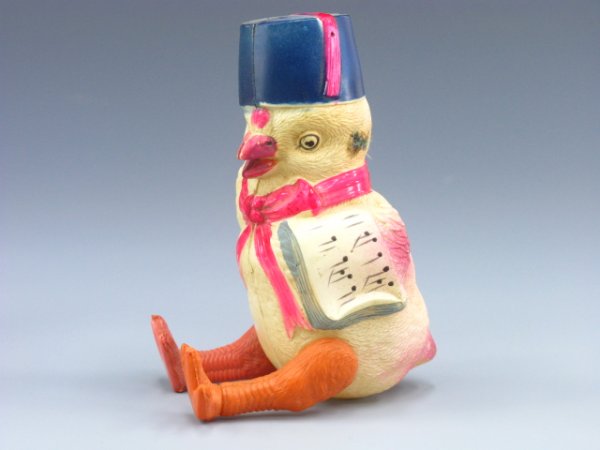 4 VINTAGE CELLULOID CHICKEN OR CHICK FIGURES