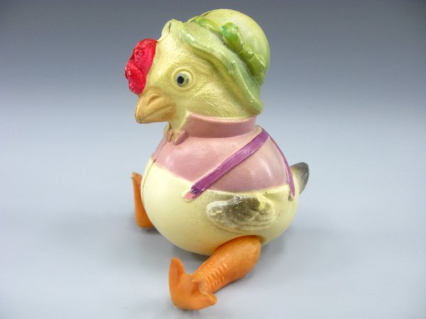 4 VINTAGE CELLULOID CHICKEN OR CHICK FIGURES - 9