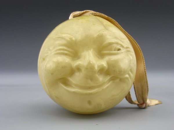 VINTAGE BABY RATTLE CELLULOID MAN-IN-MOON - 2