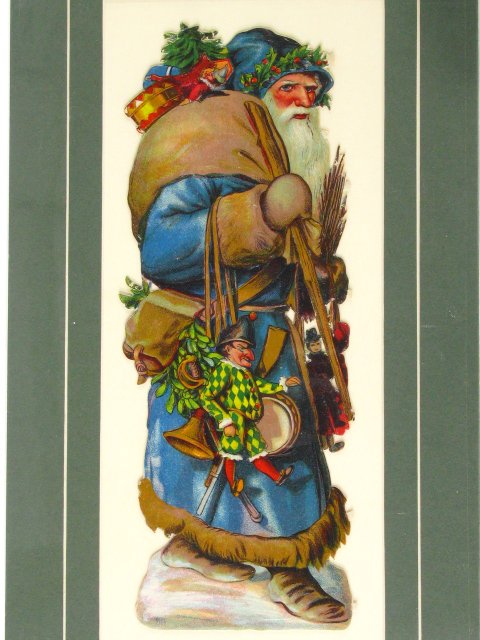 SANTA CLAUS LITHOGRAPH, DIE-CUT, EMBOSSED - 2