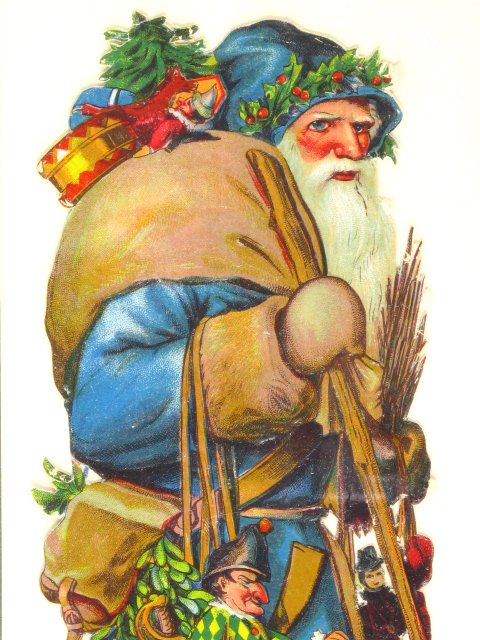 SANTA CLAUS LITHOGRAPH, DIE-CUT, EMBOSSED - 5