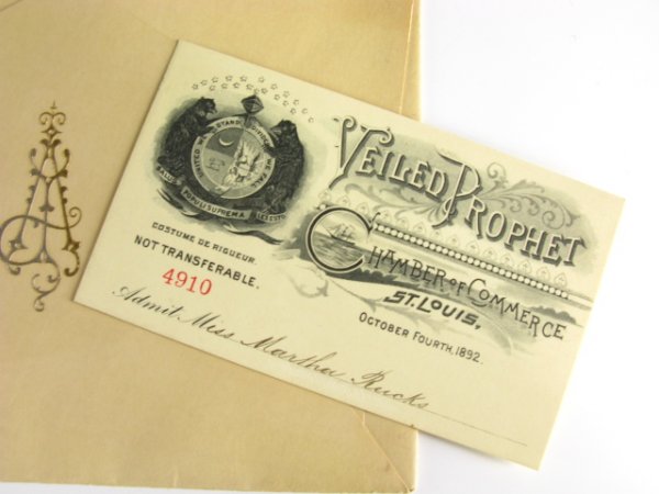 1894 VEILED PROPHET ST. LOUIS FESTIVAL INVITATION - 2