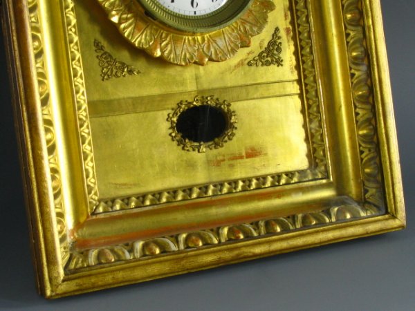 FINE FRENCH GILT PICTURE FRAME CLOCK, 19TH C. - 4