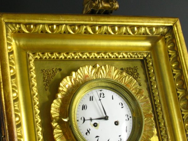 FINE FRENCH GILT PICTURE FRAME CLOCK, 19TH C. - 5