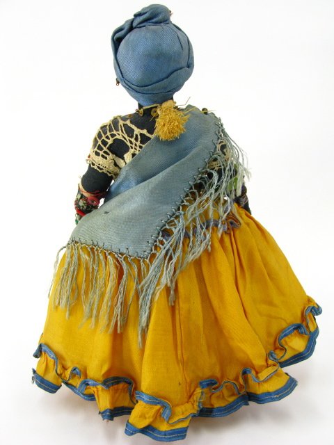 CLOTH DOLL BLACK LADY IN NATIVE DRESS - 3