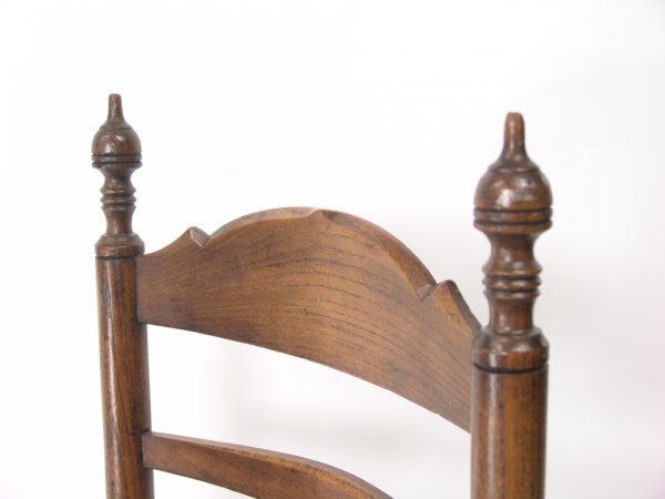 EARLY WALNUT LADDER BACK ARM CHAIR - 3