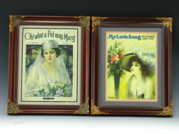 FIVE FRAMED SHEET MUSIC PIECES - 6