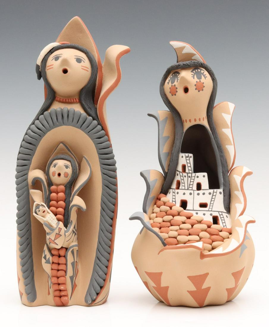 LATE 20TH C. JEMEZ PUEBLO POTTERY STORYTELLER FIGURES (1 of 10)