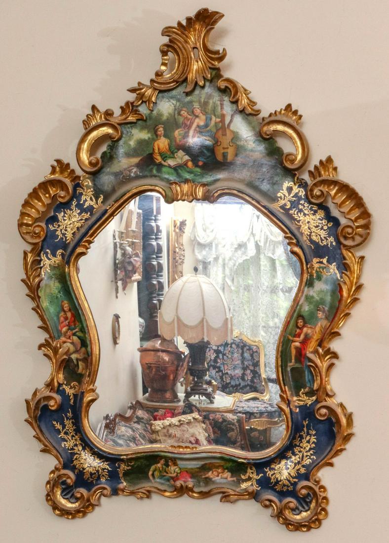 A LATE 20TH C MIRROR WITH VERNIS MARTIN TYPE DECORATION (1 of 10)