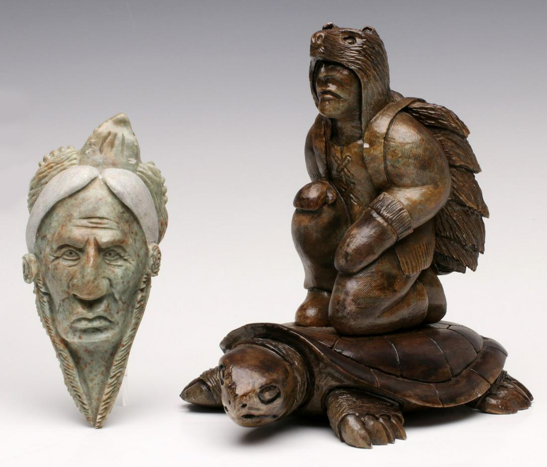 LORI LAFORME THOMAS (20TH C. IROQUOIS) STONE SCULPTURE (1 of 12)