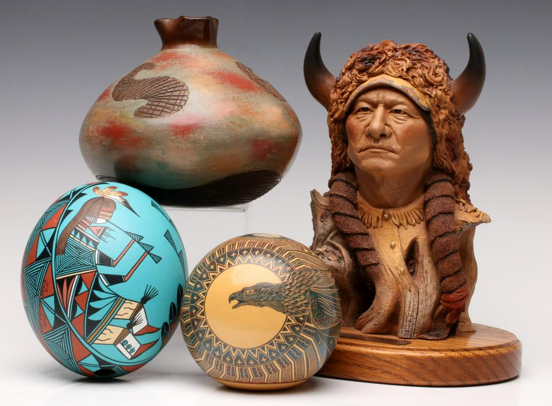 ARTIST SIGNED NATIVE AMERICAN POTTERY AND SCULPTURE (1 of 17)