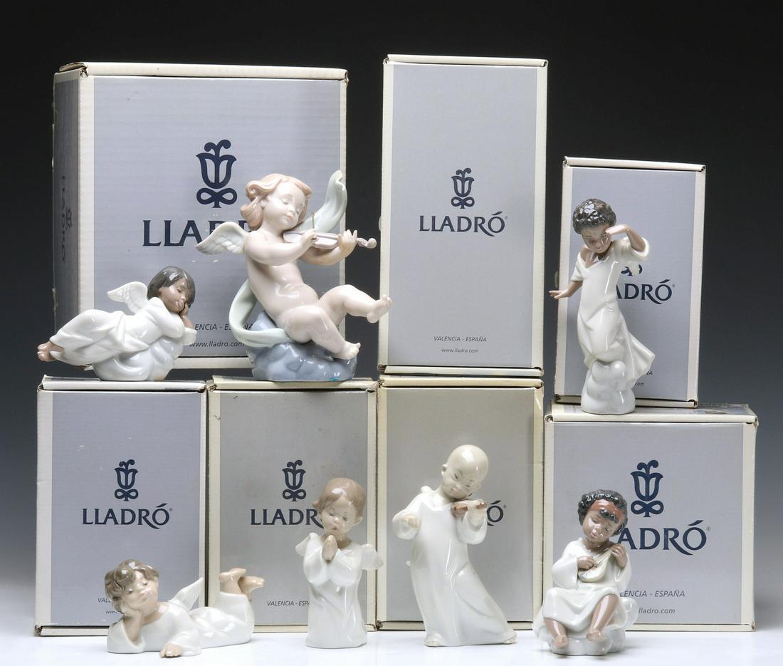 A COLLECTION OF SEVEN LLADRO ANGEL FIGURES WITH BOXES (1 of 18)