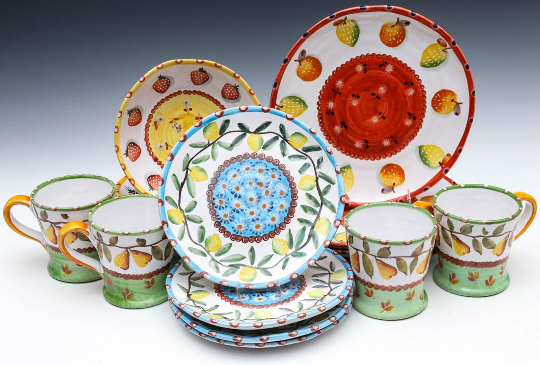 NEIMAN MARCUS HAND-PAINTED ITALIAN STONEWARE (1 of 9)