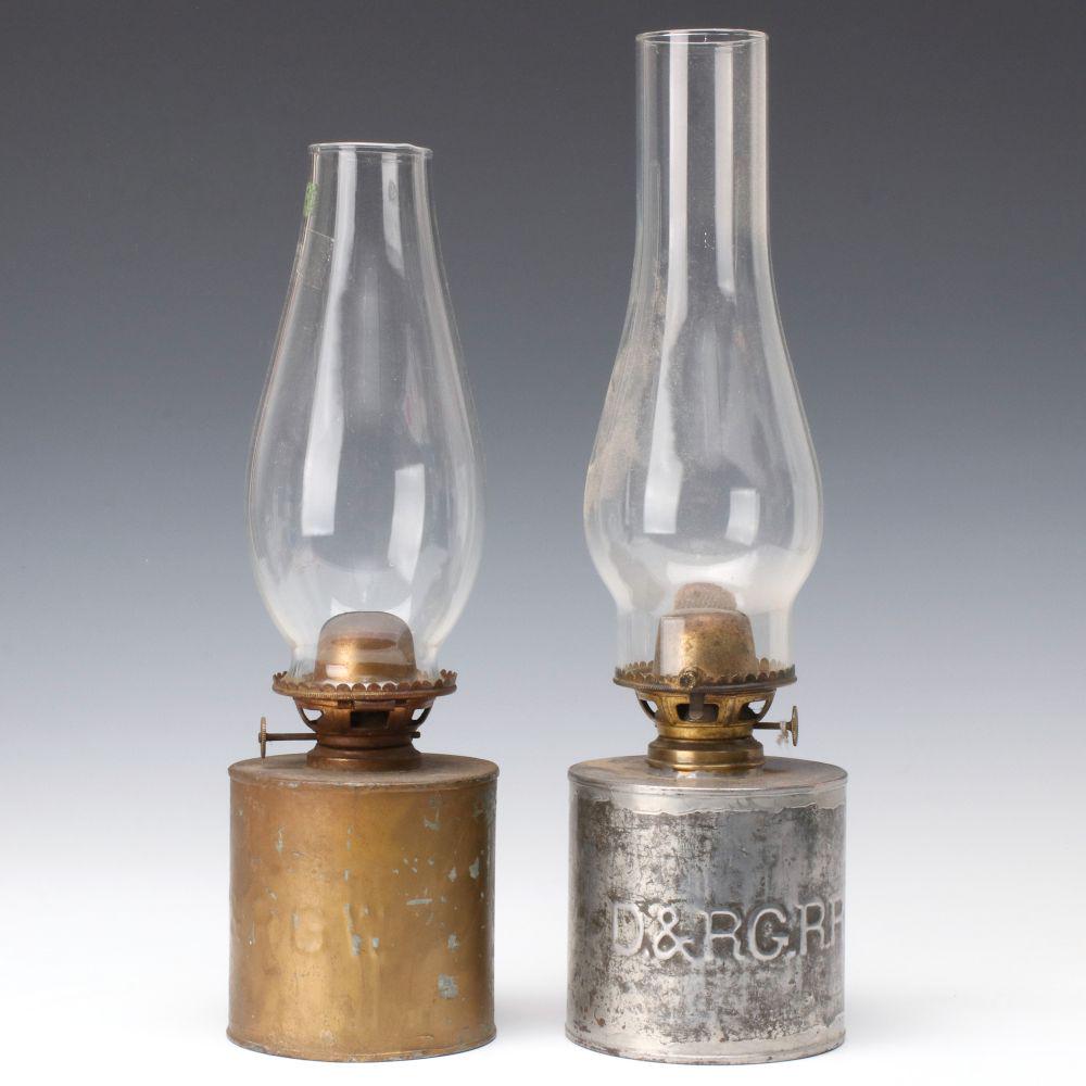 TWO D.&RG.W RAILROAD CABOOSE LANTERNS (1 of 12)