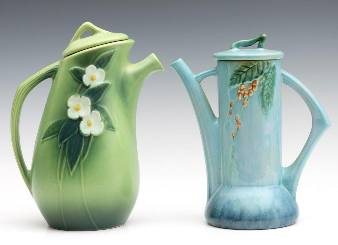 ROSEVILLE ART POTTERY TEA AND CHOCOLATE POTS (1 of 17)