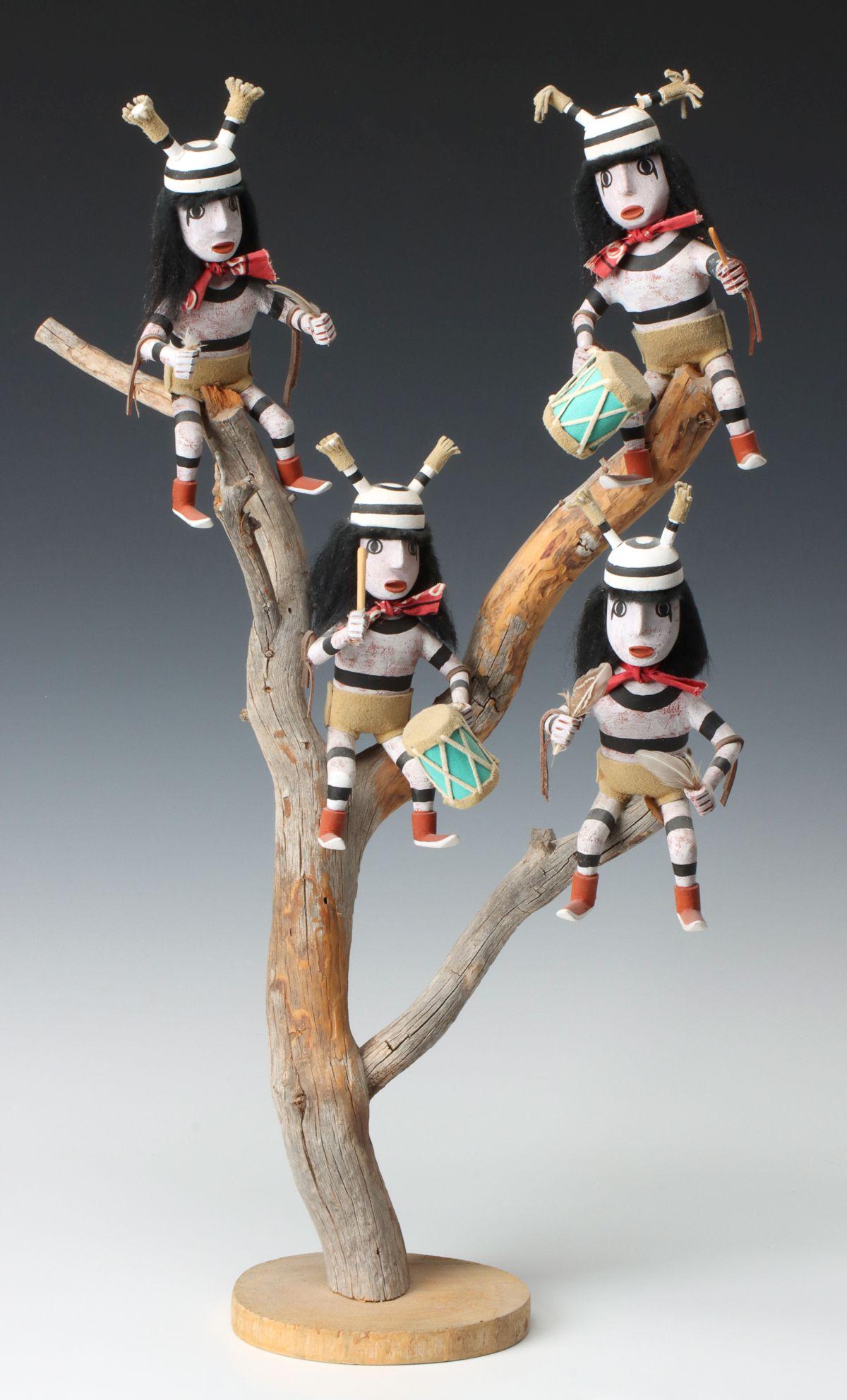 AN ARTIST SIGNED 22-INCH HOPI KOYEMSI KACHINA TREE (1 of 13)