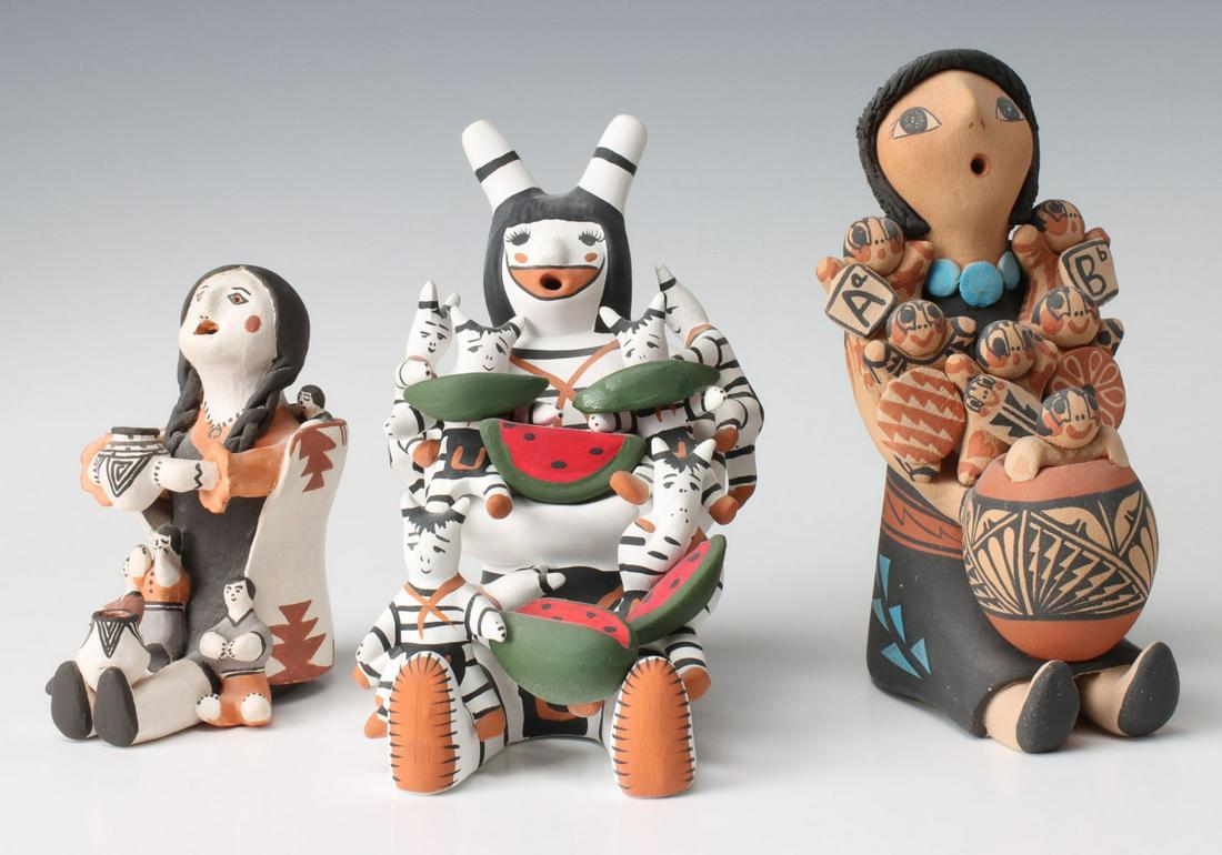 A COLLECTION OF PUEBLO POTTERY STORYTELLERS (1 of 13)