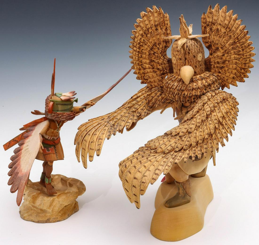 ELABORATE ARTIST-SIGNED CARVED WOOD KACHINA DOLLS (1 of 13)
