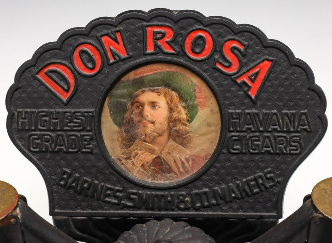 DON ROSA CAST IRON COUNTERTOP ADVERTISING CIGAR CUTTER