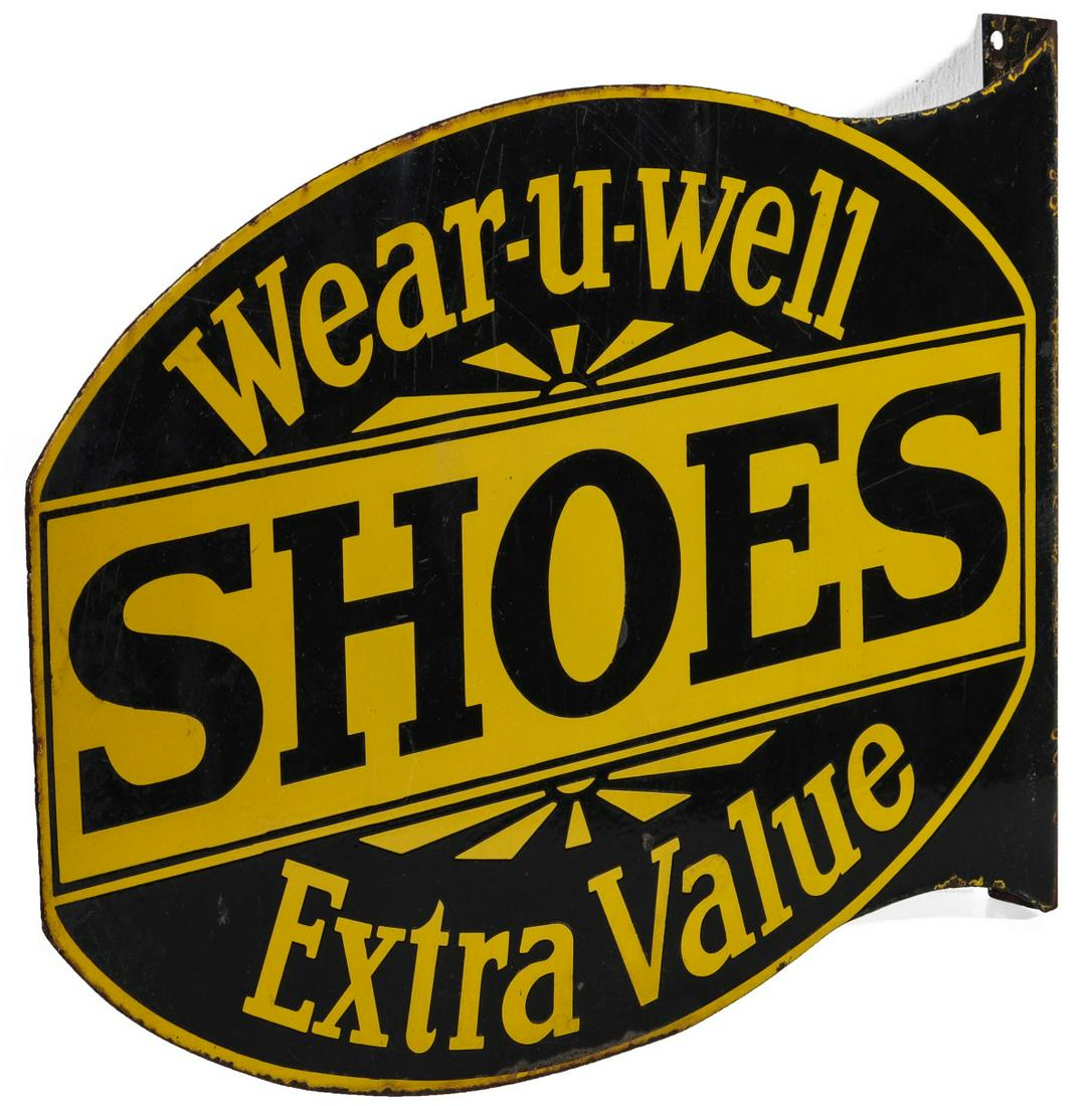 A WEARUWELL SHOES PORCELAIN ENAMEL ADVERTISING SIGN Oct 31, 2020