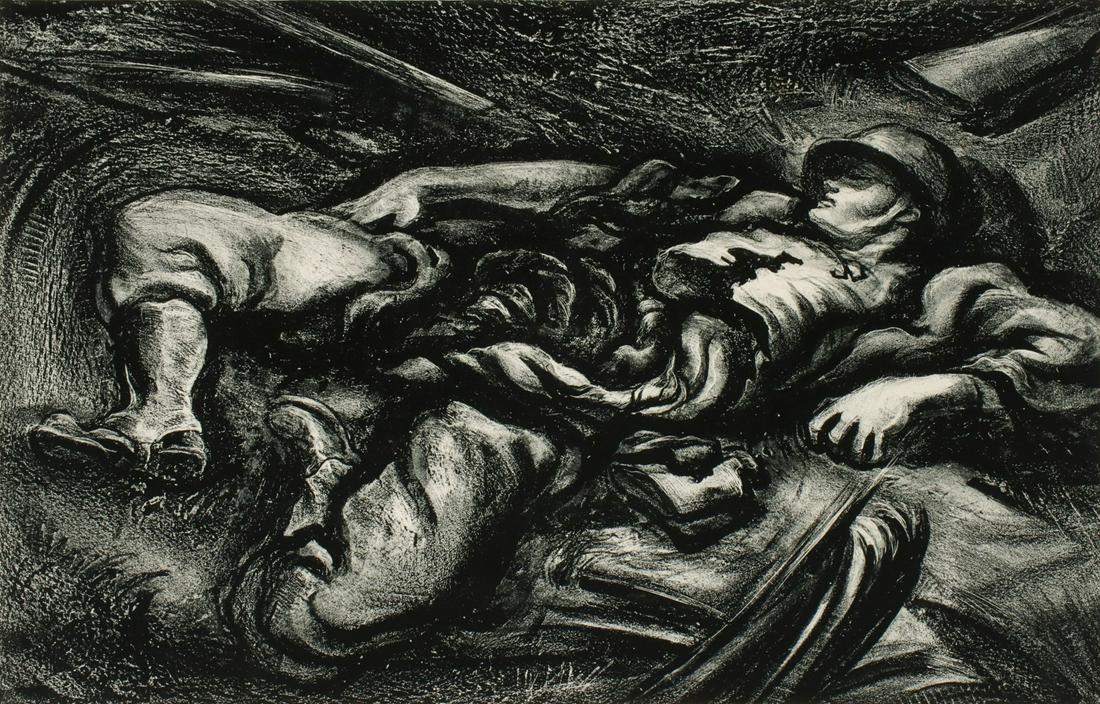 LOUIS FREUND (1905-1999) PENCIL SIGNED LITHOGRAPH: Louis (Harry Louis) Freund (1905-1999) The Red Laugh Circa 1945 Signed lower right, titled lower left, edition of only 10 prints. This work is very nicely framed and matted using archival quality mate