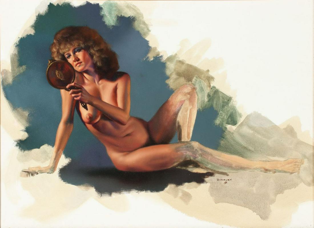 ROBERT BYERLEY (BORN 1941) OIL ON PANEL: Robert Byerley (Born 1941) 1985 Signed lower right and dated 85. Canvas wrapped Masonite panel measures 11.5 x 15.5, frame is 21 x 25 inches. We happily provide seamless in-house packing and shipping