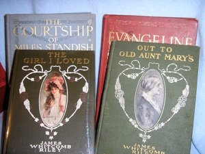 HOWARD CHANDLER CHRISTY: Longfellow. The Courtship of Miles Standish. Indianapolis: Bobbs-Merrill, [1903]. Fair copy only. Longfellow. Evangeline. Indianapolis: Bobbs-Merrill, [1905]. Good. Riley. The Girl I Loved. Indianapol