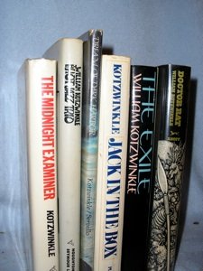 Six Kotzwinkles. 4 1st; 1 English 1st; 1 ARC: Kotzwinkle, William. The Bear Went Over the Mountain. ARC. Fine. Wraps. AND The Exile. London: BodleyHead, [1987]. 1st English. DJ. AND Fata Morgan. NY: Knopf, [1977]. 1st. DJ. AND Great World Circus.